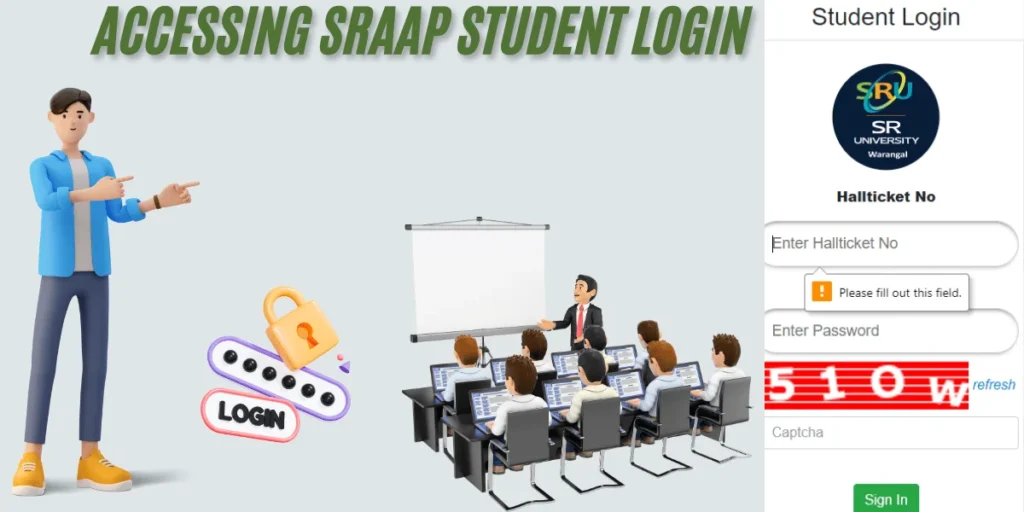 This emage showing a Accessing SRAAP Student Login